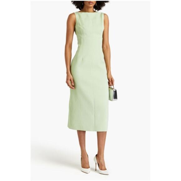 NWT Emilia Wickstead Ashie Dress Textured Cloque | Pistachio Green | SZ 8 - Picture 1 of 13
